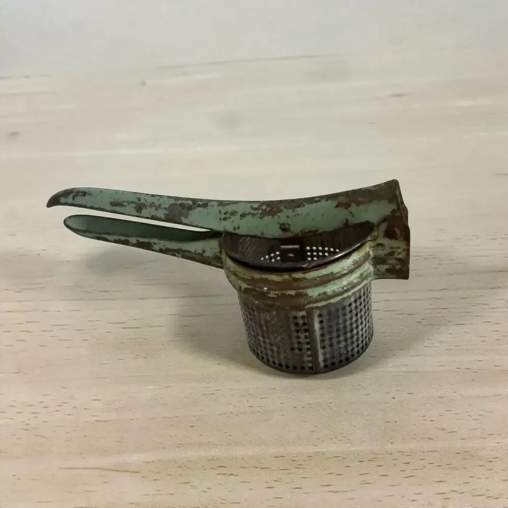 Vintage Potato Ricer Mint Green Painted Handle Rustic Farmhouse Kitchen Decor